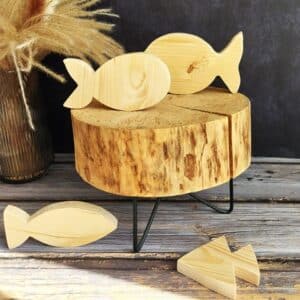 Dřevěné ryby sada 4 ks