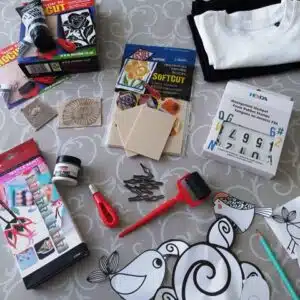 linoryt a textilní barvy gaiahome