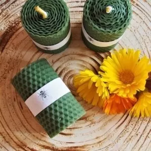 Svíčka ze včelího vosku 7 x 4 cm