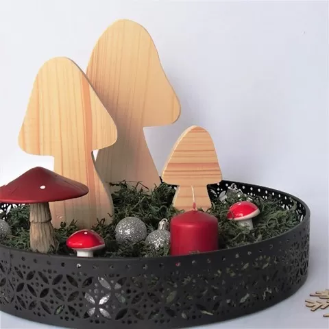 dřevěná dekorace houba gaiahome